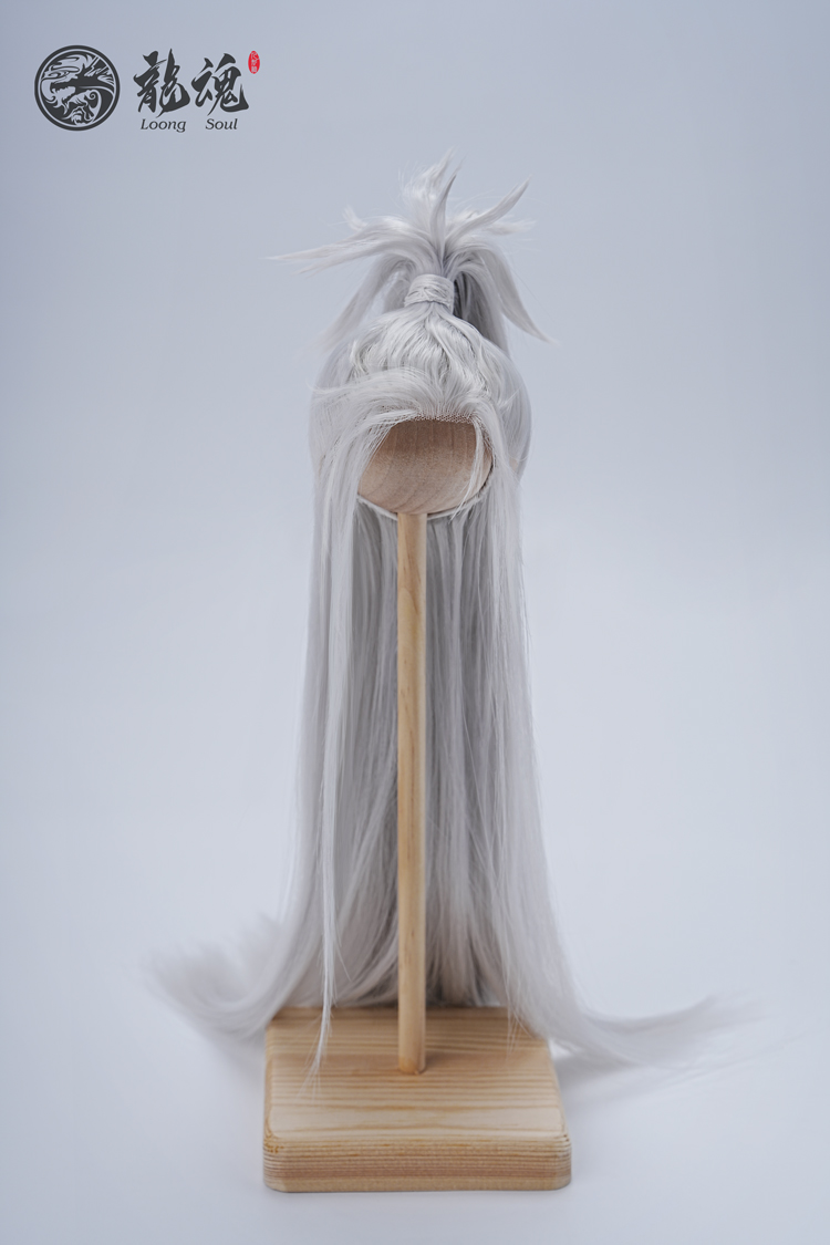 龙魂  尉迟恭/秦琼同款白色造型发LHWG3-S0039BJD娃娃配件明信片